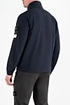 Темно-синя куртка з чоловічим логотипом на блискавці Stone Island - логотип бренду . 92% полієстер, 8% еластан. кнопки, блискавка. дві бічні кишені. Країна виробник: Італія. Догляд: спеціалізоване чищення - фото 4