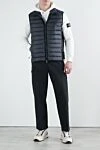Men's dark blue vest with zipper Stone Island - 100% polyamide. Closure: zipper. two side pockets. Country of manufacture: Italy. Care: specialized cleaning - photo 2