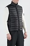 Stone Island Black men's vest with zipper - 100% polyamide. Closure: zipper. two side pockets. Country of manufacture: Italy. Care: specialized cleaning - photo 3