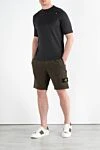Men's shorts green with a pocket on the leg and a logo Stone Island - brand logo. 100% cotton. Closure: drawstring zipper. two side pockets, leg pocket, one back pocket. Country of manufacture: Italy. Care: specialized cleaning - photo 2