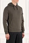 Stone Island Organic Cotton Fleece Hoodie Green - brand logo. hood. 100% cotton. large front pocket. Country of manufacture: Italy. Care: specialized cleaning - photo 3