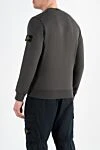 Чоловіча сіра толстовка з бавовни з логотипом Stone Island - логотип бренду. 100% бавовна. Країна виробник: Італія. Догляд: спеціалізоване чищення - фото 4