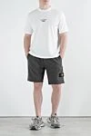 Men's gray shorts with a pocket on the leg and a logo Stone Island - brand logo. 100% cotton. Closure: drawstring zipper. two side pockets, leg pocket, one back pocket. Country of manufacture: Italy. Care: specialized cleaning - photo 2