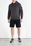 Худи с капюшоном и нашивкой в ??виде компаса из хлопка серое Stone Island - логотип бренда. Доплонительно: капюшон с кулиской. 100% хлопок. карман кенгуру. Страна производитель: Италия. Уход: специализированная чистка - фото 2