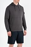 Stone Island Худи с капюшоном и нашивкой в ??виде компаса из хлопка серое - логотип бренда. Доплонительно: капюшон с кулиской. 100% хлопок. карман кенгуру. Страна производитель: Италия. Уход: специализированная чистка - фото 3