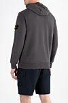 Худи с капюшоном и нашивкой в ??виде компаса из хлопка серое Stone Island - логотип бренда. Доплонительно: капюшон с кулиской. 100% хлопок. карман кенгуру. Страна производитель: Италия. Уход: специализированная чистка - фото 4