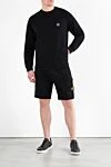 Шорты мужские черные с карманом на штанине и логотипом Stone Island - логотип бренда. 100% хлопок. молния кулиска. два боковых кармана, карман на штанине, один задний карман. Страна производитель: Италия. Уход: специализированная чистка - фото 2