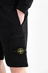 Stone Island Шорты мужские черные с карманом на штанине и логотипом - логотип бренда. 100% хлопок. молния кулиска. два боковых кармана, карман на штанине, один задний карман. Страна производитель: Италия. Уход: специализированная чистка - фото 5