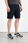 Stone Island Спортивные шорты из хлопка с изображением компаса мужские синие - логотип бренда. 100% хлопок. кулиска. два боковых кармана, один задний карман, карман на штанине. Страна производитель: Италия. Уход: специализированная чистка - фото 3