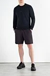 Свитшот мужской синий из хлопка с круглым вырезом Stone Island - логотип бренда. 100% хлопок. карман на молнии на рукаве. Страна производитель: Италия. Уход: специализированная чистка - фото 2