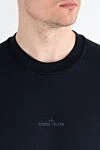 Stone Island Свитшот мужской синий из хлопка с круглым вырезом - логотип бренда. 100% хлопок. карман на молнии на рукаве. Страна производитель: Италия. Уход: специализированная чистка - фото 5