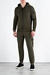 Зеленый спортивный костюм с капюшоном на молнии Stone Island - логотип бренда. капюшон. 100% хлопок. карман на штанине, два боковых кармана. Страна производитель: Италия. Уход: специализированная чистка - фото 2