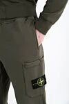 Зеленый спортивный костюм с капюшоном на молнии Stone Island - логотип бренда. капюшон. 100% хлопок. карман на штанине, два боковых кармана. Страна производитель: Италия. Уход: специализированная чистка - фото 6