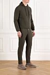 Tombolini Green Men's Cotton Cashmere Hooded Tracksuit - Additional: hood. 85% cotton, 15% cashmere. Fastener: zipper. two side pockets. Country of manufacture: Italy. Care: specialized cleaning - photo 3
