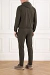 Green Men's Cotton Cashmere Hooded Tracksuit Tombolini - Additional: hood. 85% cotton, 15% cashmere. Fastener: zipper. two side pockets. Country of manufacture: Italy. Care: specialized cleaning - photo 4