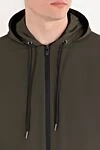 Tombolini Green Men's Cotton Cashmere Hooded Tracksuit - Additional: hood. 85% cotton, 15% cashmere. Fastener: zipper. two side pockets. Country of manufacture: Italy. Care: specialized cleaning - photo 5