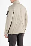 Beige jacket with hood and asymmetrical pockets Stone Island - asymmetric chest pockets, brand logo. hood. 100% polyester. buttons, zipper. two side pockets, two chest pockets. Country of manufacture: Italy. Care: specialized cleaning - photo 4