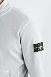 Stone Island Сіра спортивна чоловіча кофта з логотипом - Декор логотип бренду на рукаві. капюшон. 100% бавовна. Застібка блискавка. Камани: дві бічні кишені. Країна виробник: Італія. Догляд: спеціалізоване чищення - фото 5
