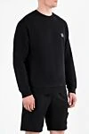 Stone Island Світшот чоловічий чорний з бавовни з логотипом - логотип бренду. 100% бавовна. Країна виробник: Італія. Догляд: спеціалізоване чищення - фото 3