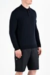 Stone Island Long sleeve polo made of wool Lana men's blue with buttons - 100% wool. Closure: buttons. Country of manufacture: Italy. Care: specialized cleaning - photo 3