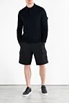 Шорты-карго из парусины черные мужские Stone Island - логотип бренда. 100% хлопок. кулиска. два боковых кармана, один задний карман, два кармана на штанине. Страна производитель: Италия. Уход: специализированная чистка - фото 2