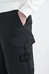 Stone Island Мужские брюки черные с эластичным поясом - логотип бренда. 97% хлопок, 3% эластан. два боковых кармана, два кармана на штанинах, один задний карман. Страна производитель: Италия. Уход: специализированная чистка - фото 5