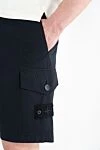 Stone Island Синие шорты мужские с карманами на штанинах и логотипом - логотип бренда. 100% хлопок. молния кулиска. два боковых кармана, два кармана на штанинах, два задних кармана. Страна производитель: Италия. Уход: специализированная чистка - фото 5