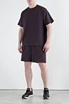 Фиолетовый прогулочный костюм с шортами из хлопка Stone Island - логотип бренда. 100% хлопок. Страна производитель: Италия. Уход: специализированная чистка - фото 2
