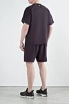 Фиолетовый прогулочный костюм с шортами из хлопка Stone Island - логотип бренда. 100% хлопок. Страна производитель: Италия. Уход: специализированная чистка - фото 4