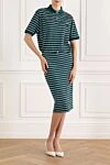 Костюм женский хлопковый зеленый в полоску Prada - узор полоска. 100% хлопок. пуговицы. Страна производитель: Италия. Уход: специализированная чистка - фото 2