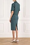 Костюм женский хлопковый зеленый в полоску Prada - узор полоска. 100% хлопок. пуговицы. Страна производитель: Италия. Уход: специализированная чистка - фото 4
