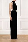 Tom Ford Women's black elastic velvet jumpsuit with belt - 66% viscose, 31% cupro, 3% elastane. Country of manufacture: Italy. Care: specialized cleaning - photo 3