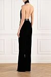 Women's black elastic velvet jumpsuit with belt Tom Ford - 66% viscose, 31% cupro, 3% elastane. Country of manufacture: Italy. Care: specialized cleaning - photo 4