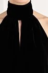 Tom Ford Women's black elastic velvet jumpsuit with belt - 66% viscose, 31% cupro, 3% elastane. Country of manufacture: Italy. Care: specialized cleaning - photo 5