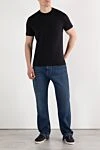 Однотонная футболка из хлопка с лиоцеллом черная Tom Ford - 33% хлопок, 67% лиоцелл. Страна производитель: Италия. Уход: специализированная чистка - фото 2