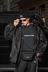 Чорна чоловіча шапка чорна з логотипом Balenciaga - логотип бренду. 100% акрил. Країна виробник: Італія. Догляд: спеціалізоване чищення - фото 4