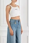 Palm Angels Білий бавовняний топ з логотипом - логотип бренду. 100% бавовна. Країна виробник: Італія. Догляд: спеціалізоване чищення - фото 3