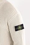 Stone Island Трикотажний светр з відворотом у рубчик бежевий чоловічий - контрастне окантування. 100% шерсть. Країна виробник: Італія. Догляд: спеціалізоване чищення - фото 5