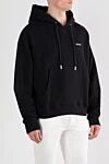 Off-White Черное хлопковое худи WINDY с логотипом - логотип бренда. Доплонительно: капюшон с кулиской. 100% хлопок. карман кенгуру. Страна производитель: Италия. Уход: специализированная чистка - фото 3