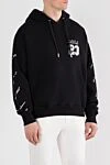 Off-White Худи из хлопкового джерси черное мужское с вышивкой 23 - логотип бренда. Доплонительно: капюшон с кулиской. 100% хлопок. карман кенгуру. Страна производитель: Италия. Уход: специализированная чистка - фото 3