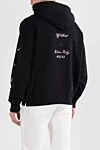 Худи из хлопкового джерси черное мужское с вышивкой 23 Off-White - логотип бренда. Доплонительно: капюшон с кулиской. 100% хлопок. карман кенгуру. Страна производитель: Италия. Уход: специализированная чистка - фото 4