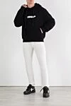 Черное худи из хлопка с капюшоном на кулиске Off-White - логотип бренда. Доплонительно: капюшон с кулиской. 100% хлопок. карман кенгуру. Страна производитель: Италия. Уход: специализированная чистка - фото 2
