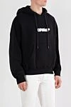 Off-White Черное худи из хлопка с капюшоном на кулиске - логотип бренда. Доплонительно: капюшон с кулиской. 100% хлопок. карман кенгуру. Страна производитель: Италия. Уход: специализированная чистка - фото 3