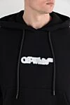 Off-White Черное худи из хлопка с капюшоном на кулиске - логотип бренда. Доплонительно: капюшон с кулиской. 100% хлопок. карман кенгуру. Страна производитель: Италия. Уход: специализированная чистка - фото 5