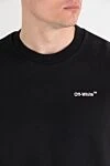 Off-White Black sweatshirt with contrasting print on the sleeves - brand logo. 100% cotton. Country of manufacture: Italy. Care: specialized cleaning - photo 5