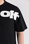Off-White Черная оверсайз футболка с контрастным принтом логотипа - принт логотипа. 100% хлопок. Страна производитель: Италия. Уход: специализированная чистка - фото 5
