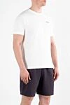 Off-White Біла футболка з контрастним принтом Wave Outline Diagonal Slim чоловіча - принт логотипу. 100% бавовна. Країна виробник: Італія. Догляд: спеціалізоване чищення - фото 3