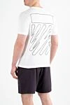 Біла футболка з контрастним принтом Wave Outline Diagonal Slim чоловіча Off-White - принт логотипу. 100% бавовна. Країна виробник: Італія. Догляд: спеціалізоване чищення - фото 4