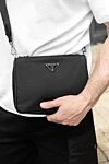 Prada Re-Nylon Enamel Triangle Logo Messenger Bag - Decoration: enamel triangle logo. . Material: 100% polyamide. Strap length: adjustable and detachable shoulder strap. detachable coin purse. zip at top. Country of manufacture: Italy. Care: specialized cleaning - photo 7
