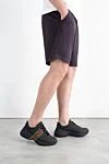 Men's Rhyton sneakers in black canvas GG Supreme Gucci - Web strip.. 100% genuine leather. Closure: laces . Outsole: Rubber outsole. Country of manufacture: Italy. Care: specialized cleaning - photo 2